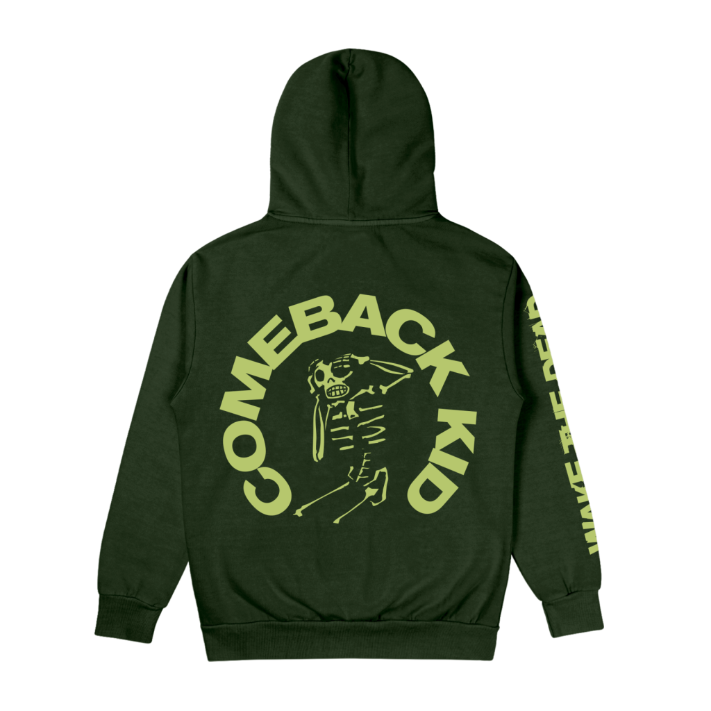 Wake The Dead Skull Hoodie (Forest Green)