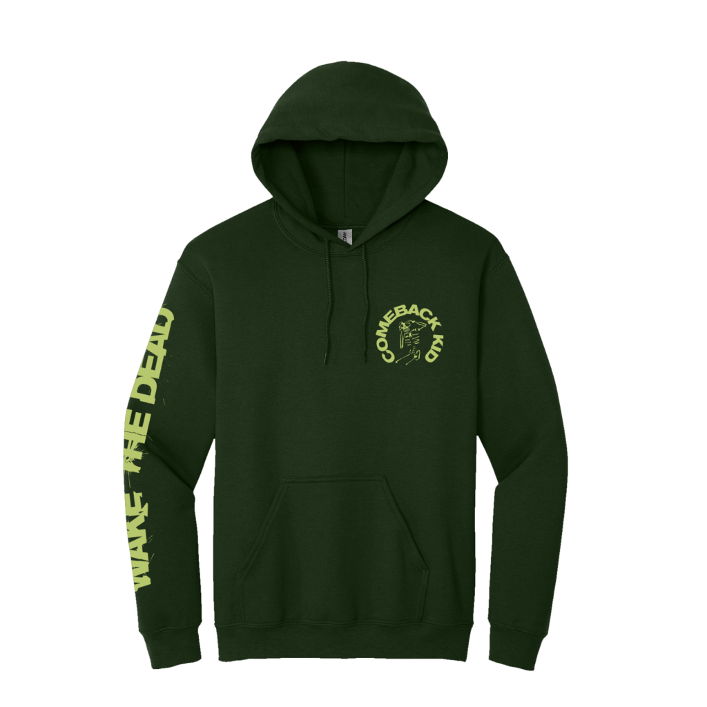 Wake The Dead Skull Hoodie (Forest Green)