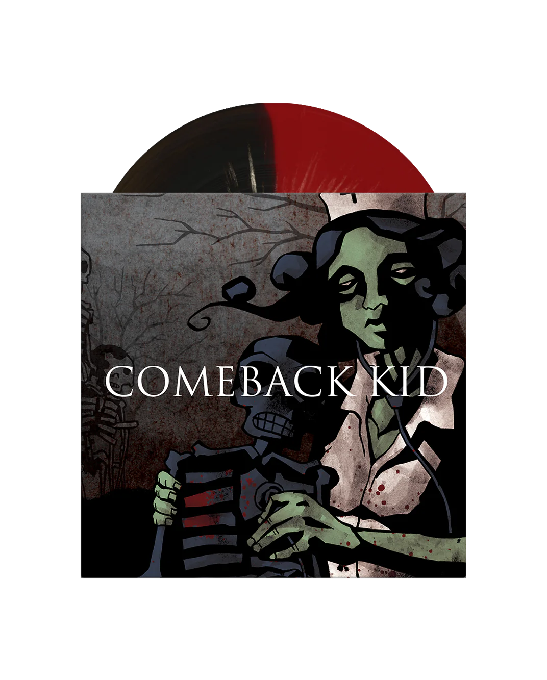 Wake the Dead 7" - Half Black Ice / Half Ruby w/ Bone Splatter